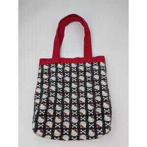 Hello Kitty Loungefly 2007 Tote Bag Black Red White Skull & Crossbones RARE!